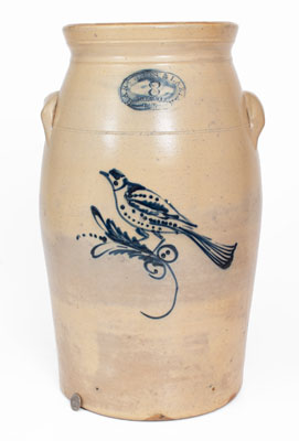 Rare Eight-Gallon HART BRO S. & LAZIER / BELLEVILLE / ONT. Stoneware Bird Churn