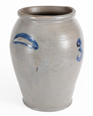 Extremely Rare J. MILLER / ALEX (James Miller, Alexandria, VA) Stoneware Jar, 1820 s