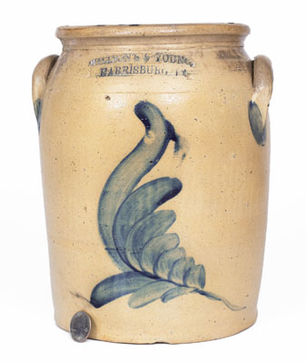 Rare WILLSON S & YOUNG / HARRISBURG, PA Stoneware Jar, circa 1855