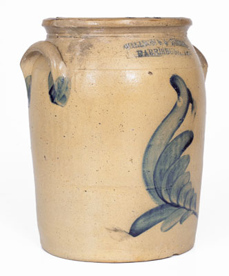 Rare WILLSON S & YOUNG / HARRISBURG, PA Stoneware Jar, circa 1855