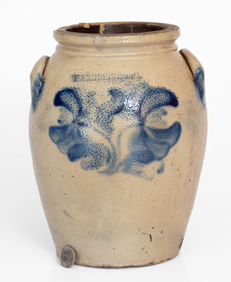 One-Gallon HARRISBURG, PA Stoneware Jar, attrib. John Young Pottery, circa 1856-58