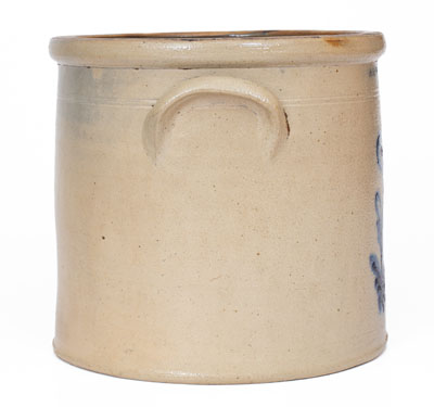 A. O. WHITTEMORE / HAVANA, NY Stoneware Crock w/ Slip-Trailed Floral Decoration