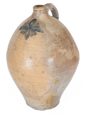 Stoneware Jug w/ Incised Floral Decoration, Northeastern U.S. origin, early 19th century