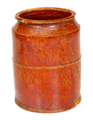 Exceedingly Rare and Important Redware Jar: 