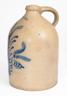 CORTLAND, New York Two-Gallon Stoneware Jug w/ Floral Decoration