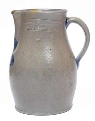 Half-Gallon W.H. LEHEW & CO. / STRASBURG, VA Stoneware Pitcher