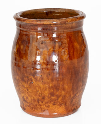 Glazed JOHN BELL Redware Jar, Waynesboro, Pennsylvania