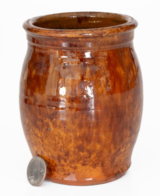 Glazed JOHN BELL Redware Jar, Waynesboro, Pennsylvania