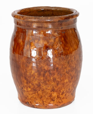 Glazed JOHN BELL Redware Jar, Waynesboro, Pennsylvania