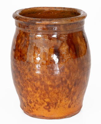 Glazed JOHN BELL Redware Jar, Waynesboro, Pennsylvania