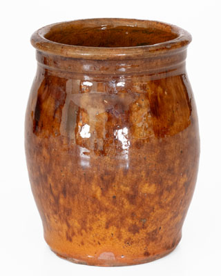 Glazed JOHN BELL Redware Jar, Waynesboro, Pennsylvania