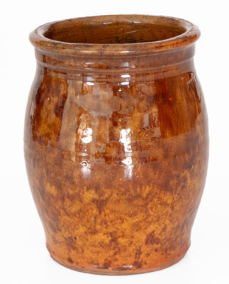 Glazed JOHN BELL Redware Jar, Waynesboro, Pennsylvania