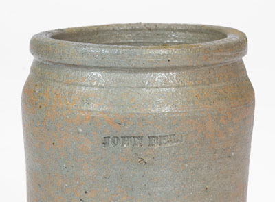 Scarce Small-Sized JOHN BELL (Waynesboro PA) Stoneware Jar, c1840-80