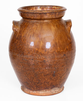 Glazed New England Redware Jar, early to mid 19th century