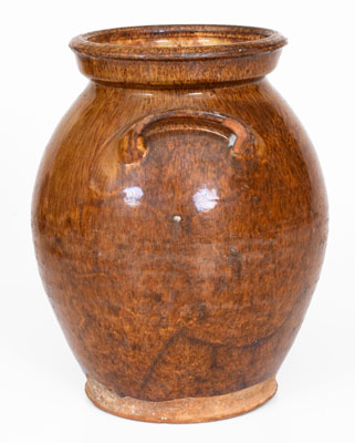 Glazed New England Redware Jar, early to mid 19th century