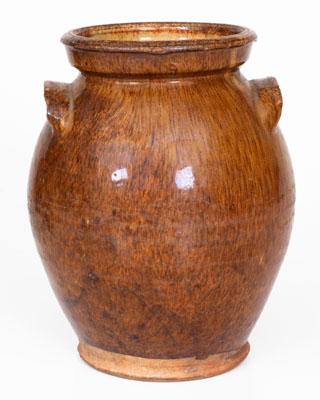 Glazed New England Redware Jar, early to mid 19th century