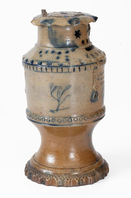 Extremely Rare Stoneware Presentation Bank w/ Bird and Lion Designs: DONATION FOR THE THIRD INTEREST