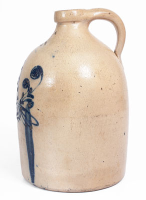 Fine S. D. KELLOGG / WHATELY Stoneware Jug w/ Slip-Trailed Bird Decoration