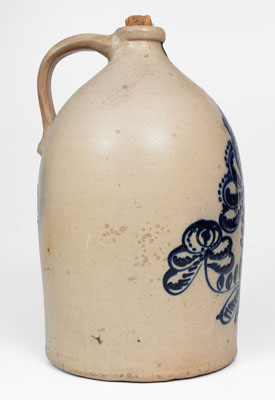 Exceptional Four-Gallon J. & E. NORTON / BENNINGTON, VT Jug w/ Profuse Floral Decoration