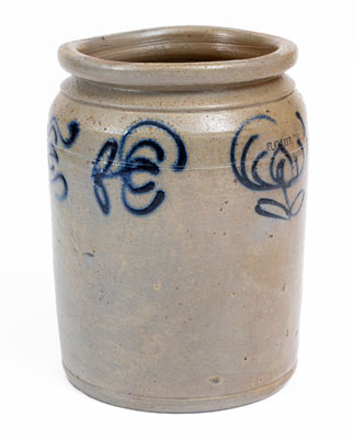 Fine B. C. MILBURN, Alexandria, VA 1/2 Gal. Stoneware Jar w/ Floral Decoration