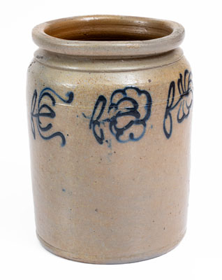 Fine B. C. MILBURN, Alexandria, VA 1/2 Gal. Stoneware Jar w/ Floral Decoration