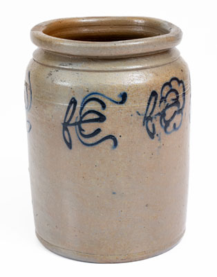 Fine B. C. MILBURN, Alexandria, VA 1/2 Gal. Stoneware Jar w/ Floral Decoration