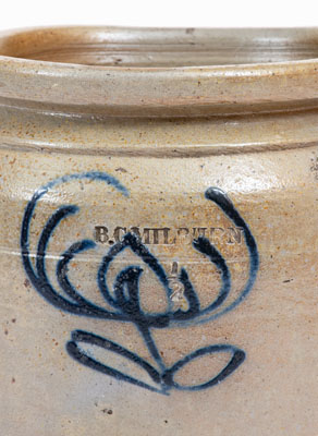 Fine B. C. MILBURN, Alexandria, VA 1/2 Gal. Stoneware Jar w/ Floral Decoration