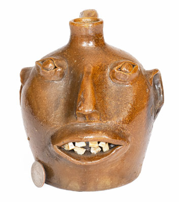 Stoneware Face Jug attrib. Brown Pottery, Arden, NC, second quarter 20th century