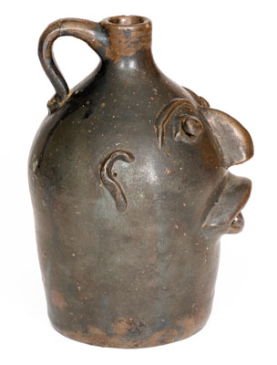 BROWN POTTERY (Arden, North Carolina) Stoneware Face Jug, c1930