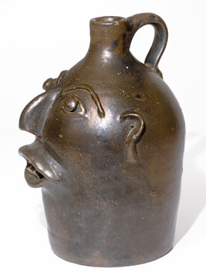 BROWN POTTERY (Arden, North Carolina) Stoneware Face Jug, c1930