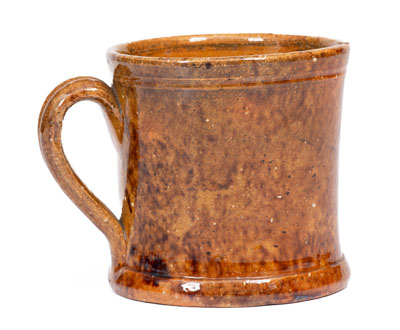 JOHN BELL (Waynesboro, PA) Glazed Redware Mug, circa 1840-80