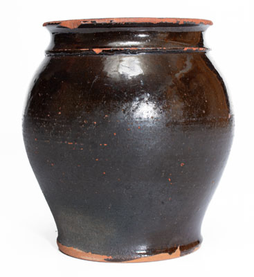 I. BELL (John Bell, Waynesboro, PA) Manganese-Glazed Redware Jar, c1840