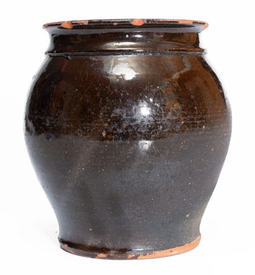 I. BELL (John Bell, Waynesboro, PA) Manganese-Glazed Redware Jar, c1840