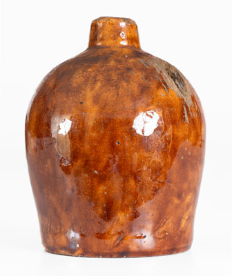 Very Rare Redware Jug-Form Presentation Bank: 