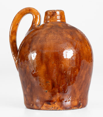 Very Rare Redware Jug-Form Presentation Bank: 