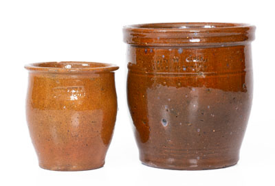 Two Glazed Redware Jars, Bell Pottery, Waynesboro, PA, 19th century