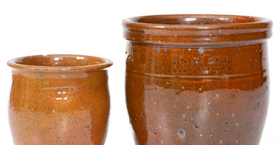 Two Glazed Redware Jars, Bell Pottery, Waynesboro, PA, 19th century