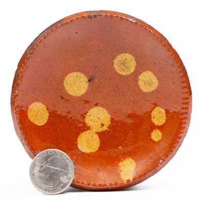 Slip-Decorated Pennsylvania Redware Tart Plate, 19th century