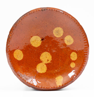 Slip-Decorated Pennsylvania Redware Tart Plate, 19th century