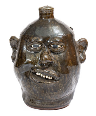 Alkaline-Glazed Lanier Meaders Pottery Face Jug, Cleveland, GA, circa 1985