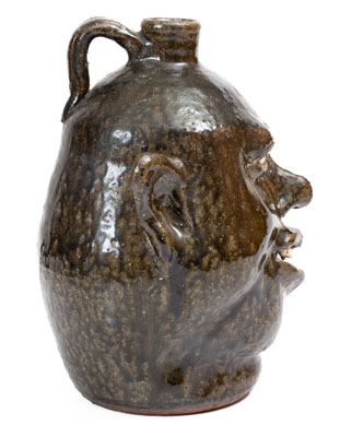 Alkaline-Glazed Lanier Meaders Pottery Face Jug, Cleveland, GA, circa 1985