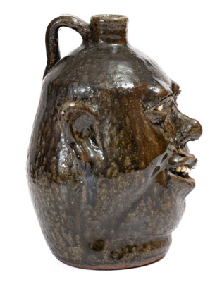 Alkaline-Glazed Lanier Meaders Pottery Face Jug, Cleveland, GA, circa 1985