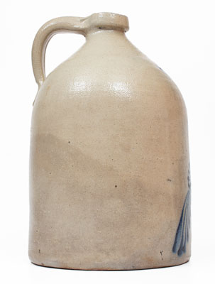 Two-Gallon WHITE'S UTICA, New York Stoneware Jug w/ Cobalt Bird Decoration