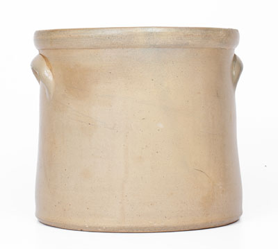 Two-Gallon J. BURGER, JR. / ROCHESTER, N.Y. Stoneware Crock w/ Cobalt Wreath, c1885