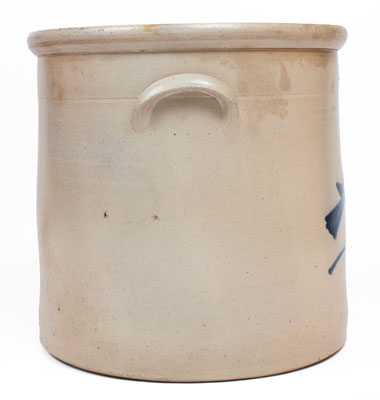 Six-Gallon FULPER BROS. / FLEMINGTON, N.J. Stoneware Bird Crock, c1881-98