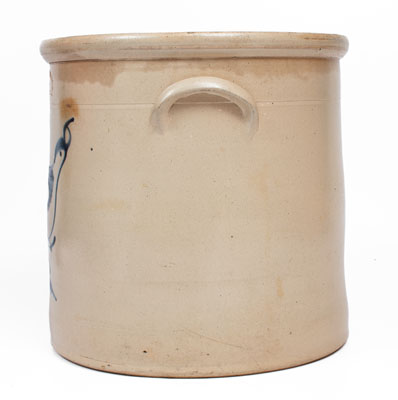 Six-Gallon FULPER BROS. / FLEMINGTON, N.J. Stoneware Bird Crock, c1881-98