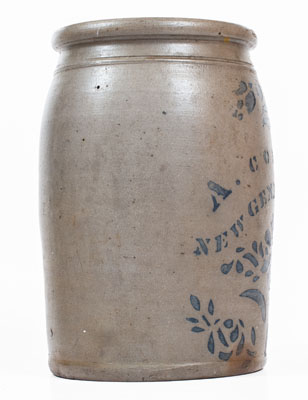 Two-Gallon A. CONRAD / NEW GENEVA, PA Stoneware Jar, circa 1875