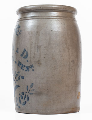 Two-Gallon A. CONRAD / NEW GENEVA, PA Stoneware Jar, circa 1875