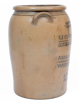 Five-Gallon A.P. Donaghho, / Parkersburg, W. Va. Stoneware Jar, circa 1880