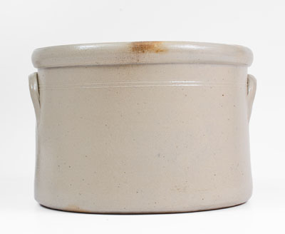 Scarce Butter Crock w/ Southbridge, MA Advertising and Dove Decoration, attrib. F.B. Norton